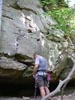 Me, getting roped up to start this climb. Bruise Brothers Wall, Muir Valley, Red River Gorge.