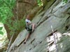 Joel, on a climb at Bruise Brothers Wall, Muir Valley, Red River Gorge.